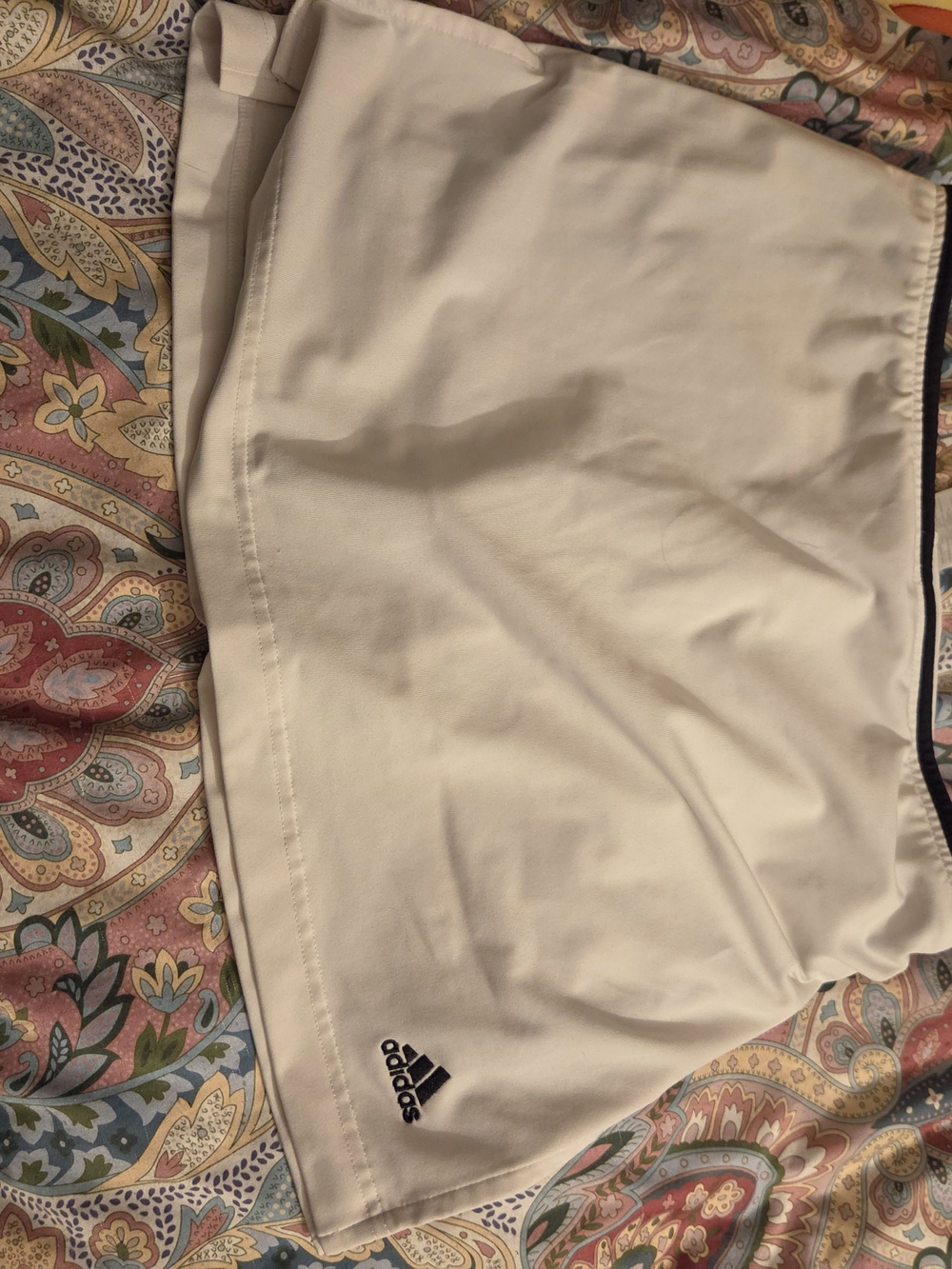 Adidas White Athletic Skort with Black Trim